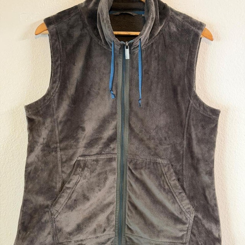 Vintage Horny Toad Fleece Zip Vest Grey Blue Size L Collectible Normcore Y2K